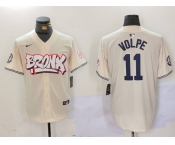 Men's New York Yankees #11 Anthony Volpe Cream Limited Stitched Baseball Jersey