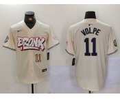 Men's New York Yankees #11 Anthony Volpe Cream Limited Stitched Baseball Jerseys