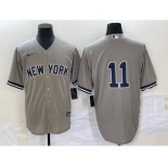 Men's New York Yankees #11 Anthony Volpe Gray Cool Base Stitched Baseball Jersey