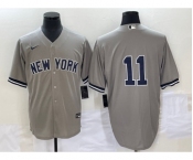 Men's New York Yankees #11 Anthony Volpe Gray Cool Base Stitched Baseball Jersey