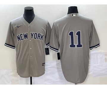 Men's New York Yankees #11 Anthony Volpe Gray Cool Base Stitched Baseball Jersey