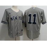 Men's New York Yankees #11 Anthony Volpe Grey Stitched Flex Base Nike Jersey