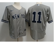 Men's New York Yankees #11 Anthony Volpe Grey Stitched Flex Base Nike Jersey