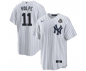 Men's New York Yankees #11 Anthony Volpe White 2024 World Series With Name Cool Base Stitched Baseball Jersey