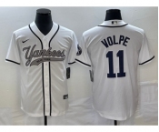 Men's New York Yankees #11 Anthony Volpe White Cool Base Stitched Baseball Jersey