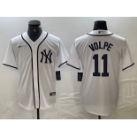 Men's New York Yankees #11 Anthony Volpe White Fashion Cool Base Jersey