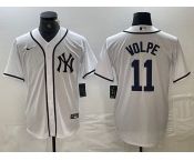 Men's New York Yankees #11 Anthony Volpe White Fashion Cool Base Jersey