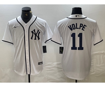 Men's New York Yankees #11 Anthony Volpe White Fashion Cool Base Jersey