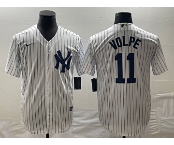 Men's New York Yankees #11 Anthony Volpe White Stitched MLB Cool Base Nike Jersey