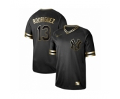 Men's New York Yankees #13 Alex Rodriguez Authentic Black Gold Fashion Baseball Jersey