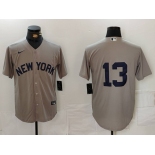 Men's New York Yankees #13 Jazz Chisholm Jr Grey Cool Base Stitched Jersey