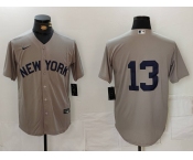 Men's New York Yankees #13 Jazz Chisholm Jr Grey Cool Base Stitched Jersey