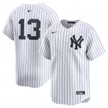 Men's New York Yankees #13 Jazz Chisholm Jr White 2024 Home Limited Stitched Baseball Jersey