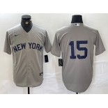 Men's New York Yankees #15 Thurman Munson Grey Stitched Nike Cool Base Jersey