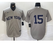 Men's New York Yankees #15 Thurman Munson Grey Stitched Nike Cool Base Jersey