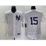 Men's New York Yankees #15 Thurman Munson White Flex Base Stitched Baseball Jersey