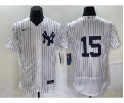 Men's New York Yankees #15 Thurman Munson White Flex Base Stitched Baseball Jersey