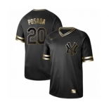 Men's New York Yankees #20 Jorge Posada Authentic Black Gold Fashion Baseball Jersey