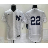 Men's New York Yankees #22 Harrison Bader White Flex Base Stitched Baseball Jersey