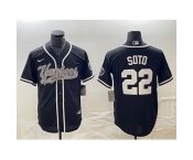 Men's New York Yankees #22 Juan Soto Black Cool Base Stitched Baseball Jersey