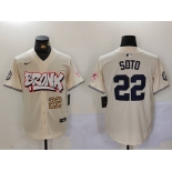 Men's New York Yankees #22 Juan Soto Cream Limited Stitched Baseball Jerseys