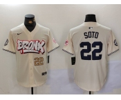 Men's New York Yankees #22 Juan Soto Cream Limited Stitched Baseball Jerseys