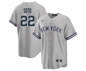 Men's New York Yankees #22 Juan Soto Gray Cool Base Stitched Baseball Jersey