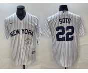 Men's New York Yankees #22 Juan Soto White 2024 Cool Base Stitched Jersey