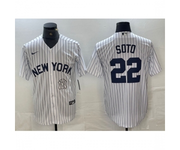 Men's New York Yankees #22 Juan Soto White 2024 Cool Base Stitched Jersey