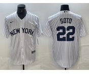 Men's New York Yankees #22 Juan Soto White 2024 Cool Base Stitched Jerseys