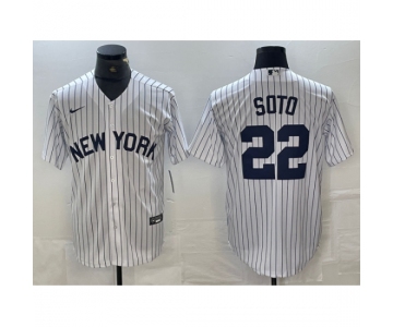 Men's New York Yankees #22 Juan Soto White 2024 Cool Base Stitched Jerseys