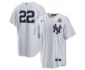 Men's New York Yankees #22 Juan Soto White 2024 World Series Cool Base Stitched Baseball Jersey