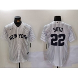 Men's New York Yankees #22 Juan Soto White Cool Base Stitched Baseball Jersey