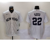 Men's New York Yankees #22 Juan Soto White Cool Base Stitched Baseball Jersey