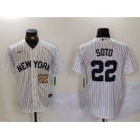 Men's New York Yankees #22 Juan Soto White Cool Base Stitched Baseball Jerseys