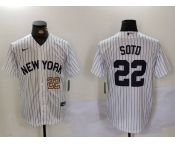 Men's New York Yankees #22 Juan Soto White Cool Base Stitched Baseball Jerseys