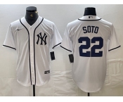 Men's New York Yankees #22 Juan Soto White Fashion Cool Base Jersey