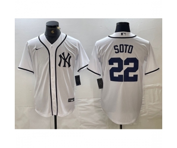 Men's New York Yankees #22 Juan Soto White Fashion Cool Base Jersey