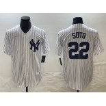 Men's New York Yankees #22 Juan Soto White Throwback Stitched MLB Cool Base Nike Jersey