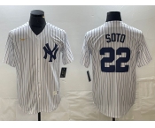 Men's New York Yankees #22 Juan Soto White Throwback Stitched MLB Cool Base Nike Jersey