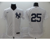 Men's New York Yankees #25 Gleyber Torres White Home Flex Base Authentic Collection Baseball Jersey