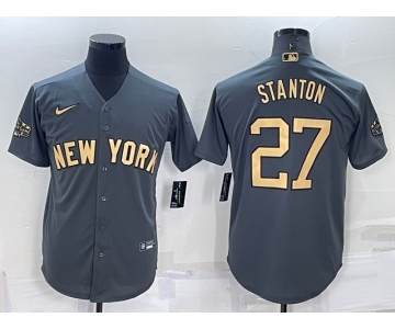 Men's New York Yankees #27 Giancarlo Stanton Grey 2022 All Star Stitched Cool Base Nike