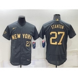 Men's New York Yankees #27 Giancarlo Stanton Number Grey 2022 All Star Stitched Flex Base Nike Jersey