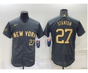 Men's New York Yankees #27 Giancarlo Stanton Number Grey 2022 All Star Stitched Flex Base Nike Jersey