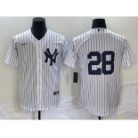 Men's New York Yankees #28 Josh Donaldson No Name White Cool Base Stitched Baseball Jersey