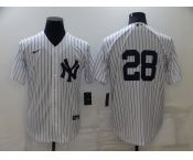 Men's New York Yankees #28 Josh Donaldson White Cool Base Stitched Baseball Jersey