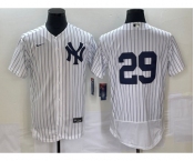 Men's New York Yankees #29 Gio Urshela White No Name Flex Base Stitched Baseball Jersey