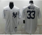 Men's New York Yankees #33 Austin Wells White Cool Base Stitched Baseball Jersey