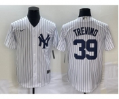 Men's New York Yankees #39 Jose Trevino White Cool Base Stitched Baseball Jersey