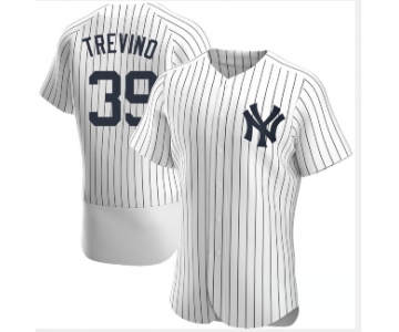 Men's New York Yankees #39 Jose Trevino White Stitched MLB Flex Base Nike Jersey